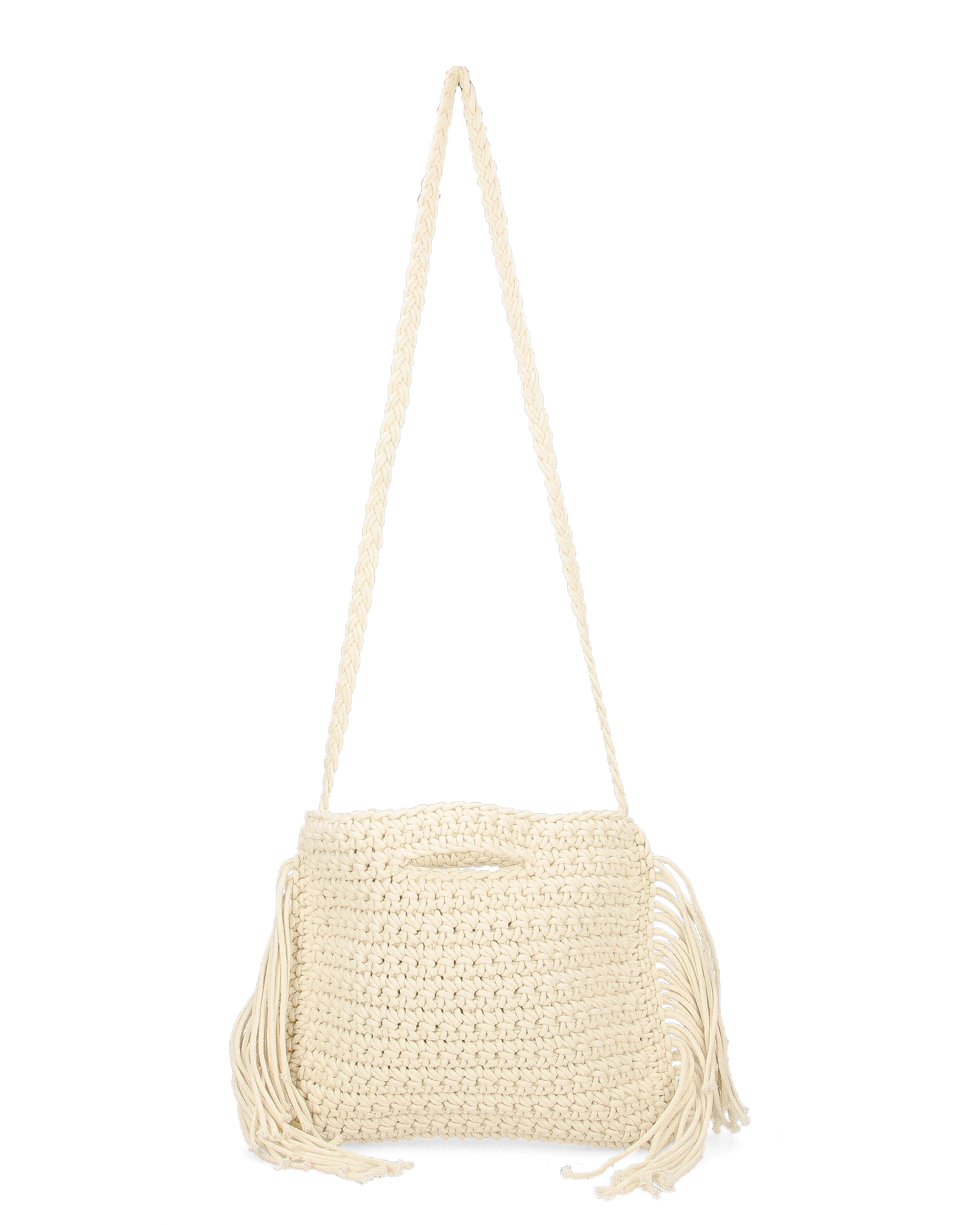 TRIXIE - borsa beige chiaro con tracolla e tessuto intrecciato