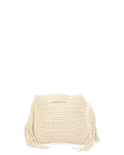 TRIXIE - borsa beige chiaro con tracolla e tessuto intrecciato