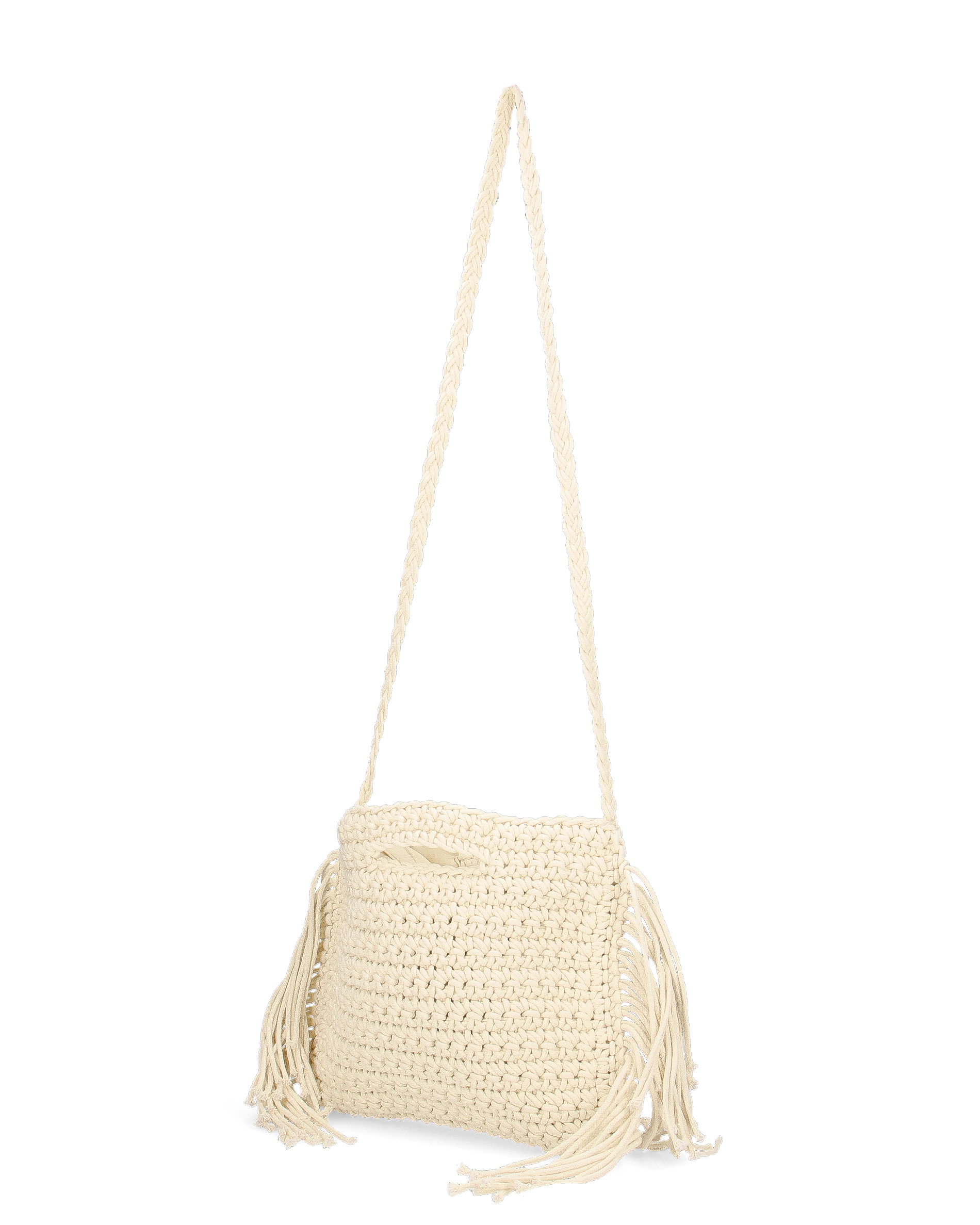 TRIXIE - borsa beige chiaro con tracolla e tessuto intrecciato