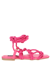 UNIQUE - sandali fucsia con lacci di corda