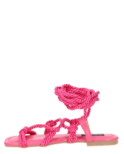 UNIQUE - sandali fucsia con lacci di corda