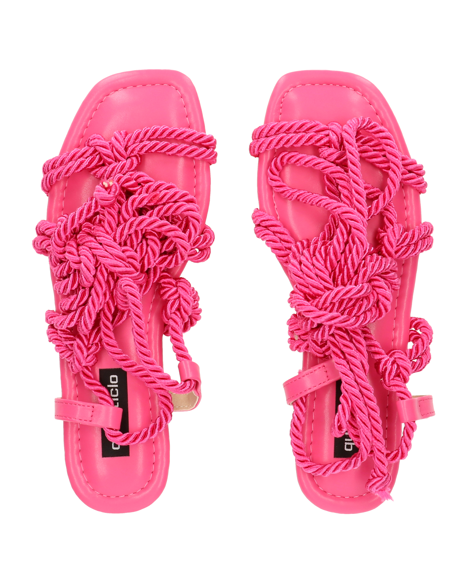 UNIQUE - sandali fucsia con lacci di corda