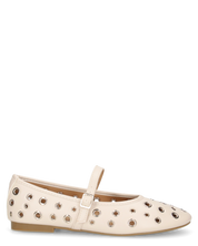 VANA - ballerine beige con occhielli metallici e soletta beige