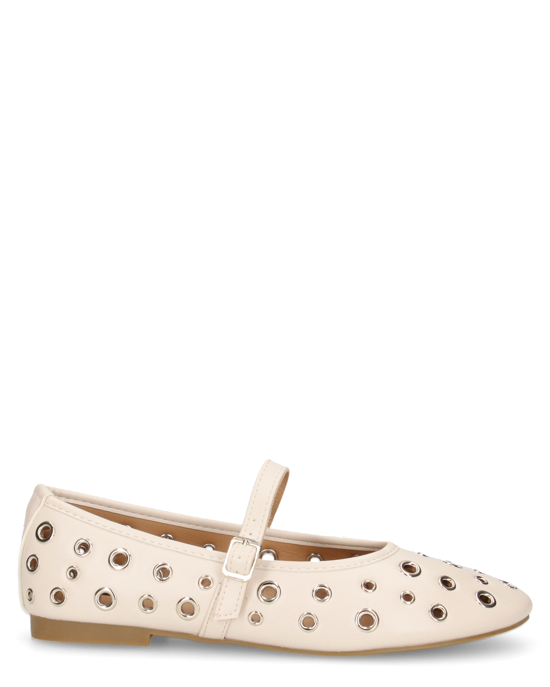 VANA - ballerine beige con occhielli metallici e soletta beige