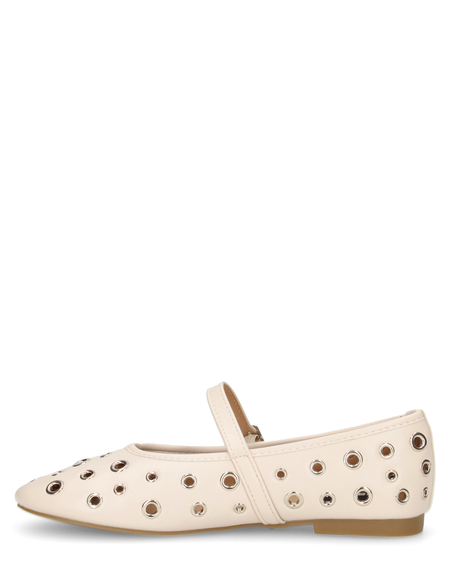 VANA - ballerine beige con occhielli metallici e soletta beige