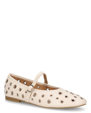 VANA - ballerine beige con occhielli metallici e soletta beige