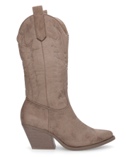 VITA - stivali camperos texani in tessuto scamosciato khaki