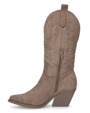 VITA - stivali camperos texani in tessuto scamosciato khaki