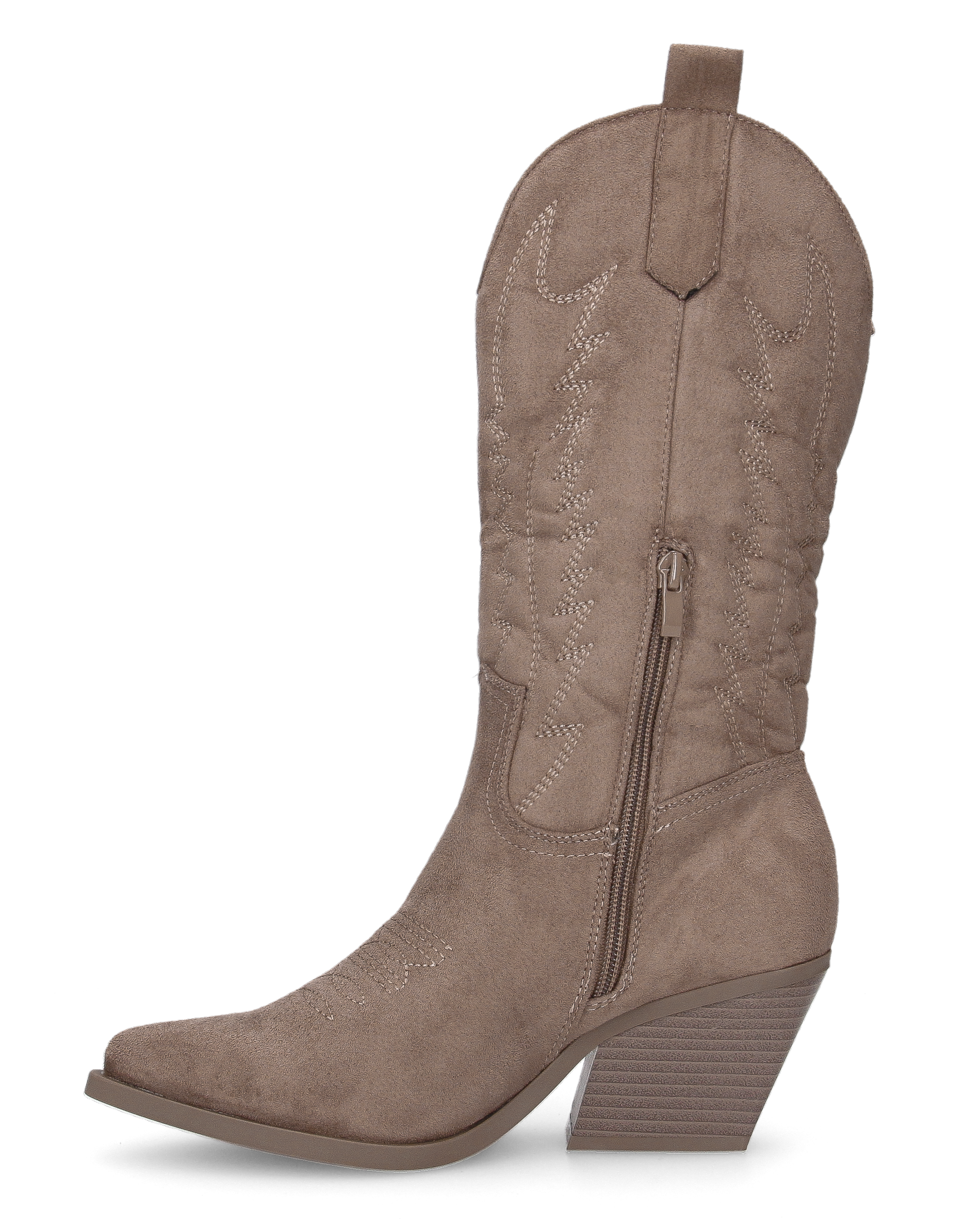 VITA - stivali camperos texani in tessuto scamosciato khaki