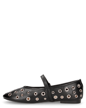 VANA - ballerine nere con occhielli metallici e soletta beige