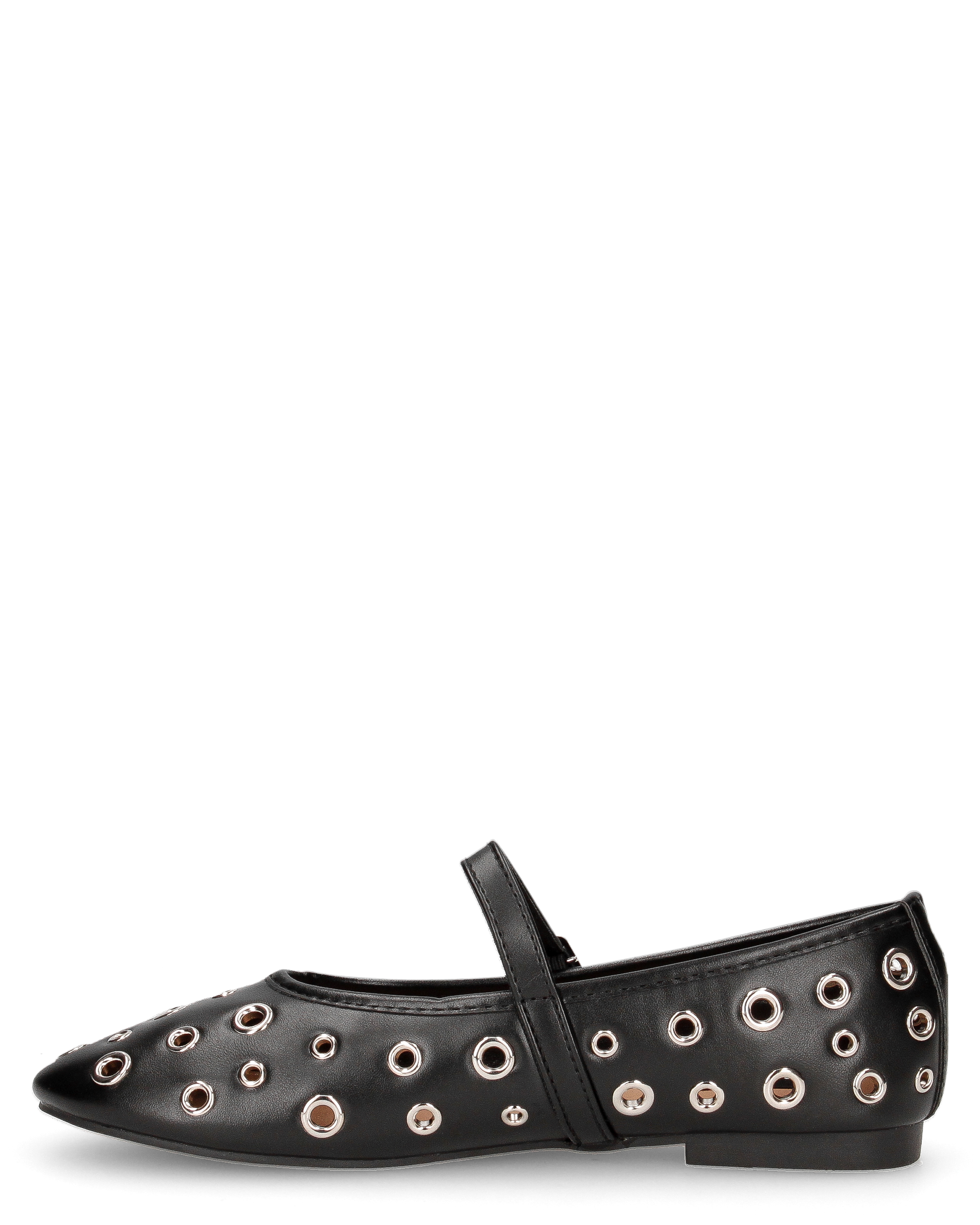 VANA - ballerine nere con occhielli metallici e soletta beige