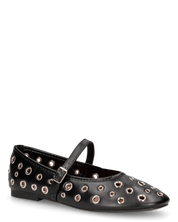 VANA - ballerine nere con occhielli metallici e soletta beige