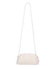 VERBENA - borsetta in ecopelle beige intrecciata con tracolla aggiuntiva