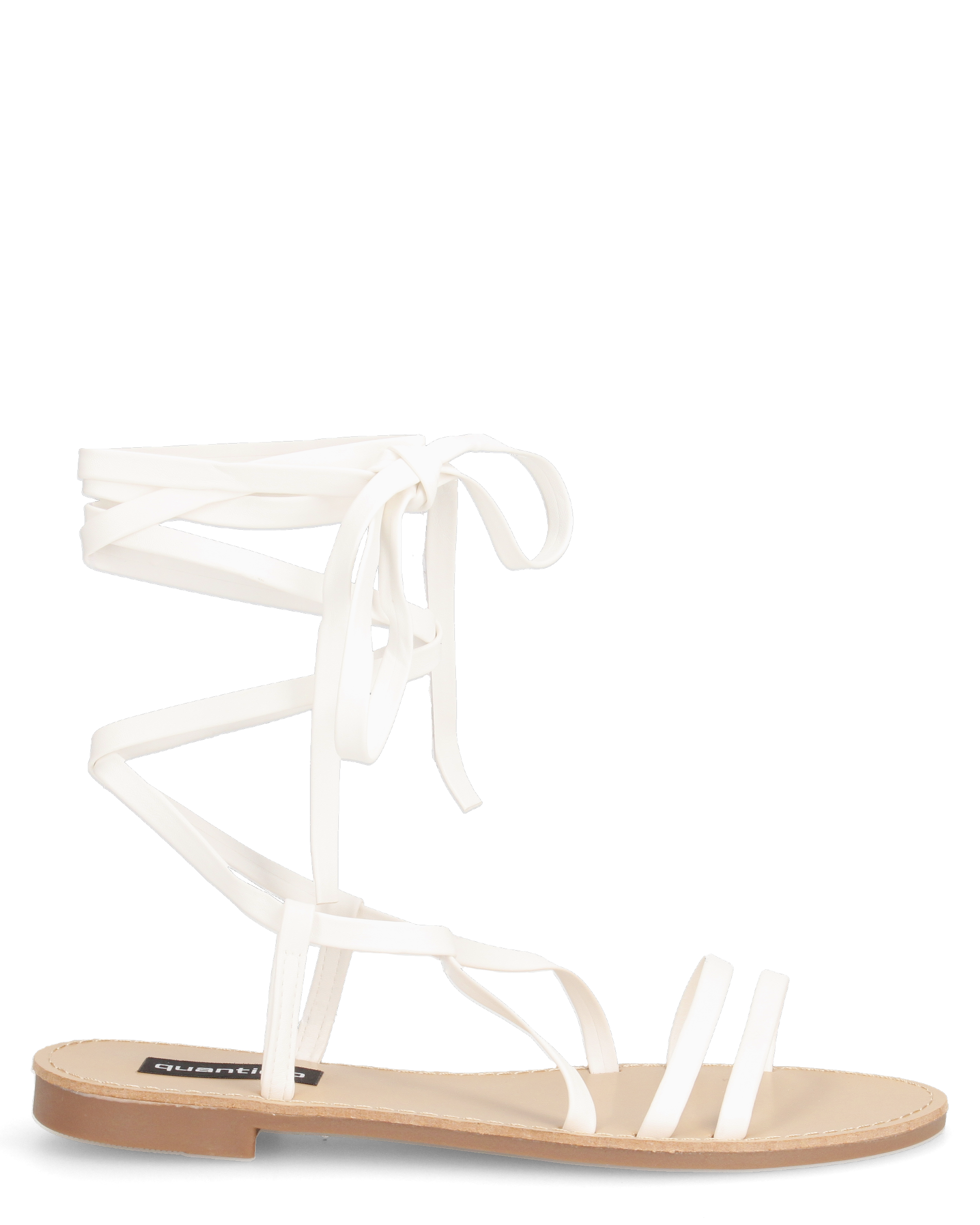 VERIDA - sandali lace-up in simil pelle bianca