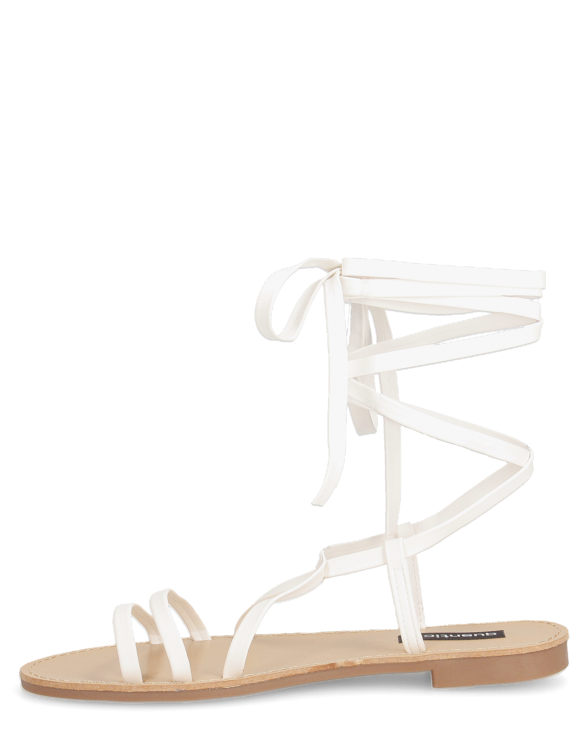 VERIDA - sandali lace-up in simil pelle bianca