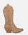 VITA - camperos in camoscio beige con ricami e zip
