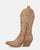 VITA - camperos in camoscio beige con ricami e zip