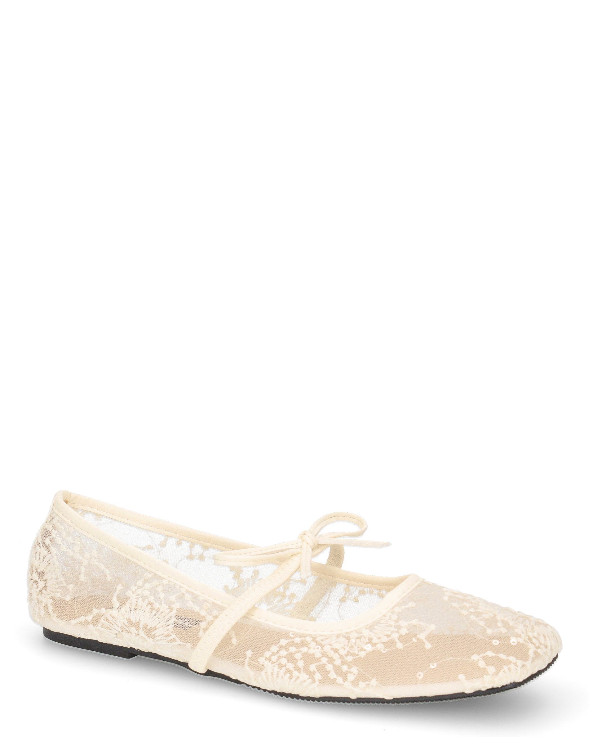 VITTORIA - ballerine beige in pizzo con fiocco
