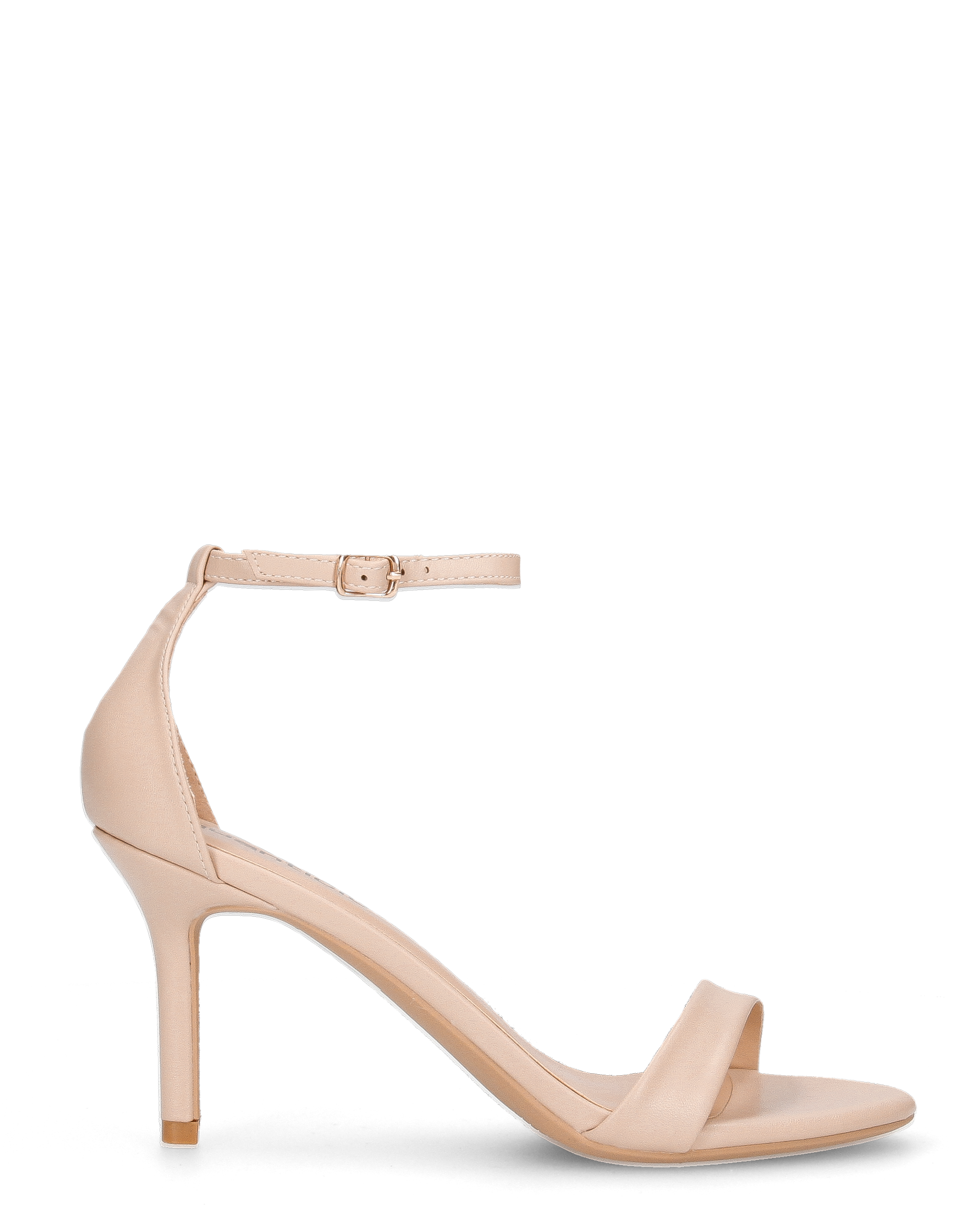 ELIN - sandali con tacco a spillo in ecopelle beige con cinturino