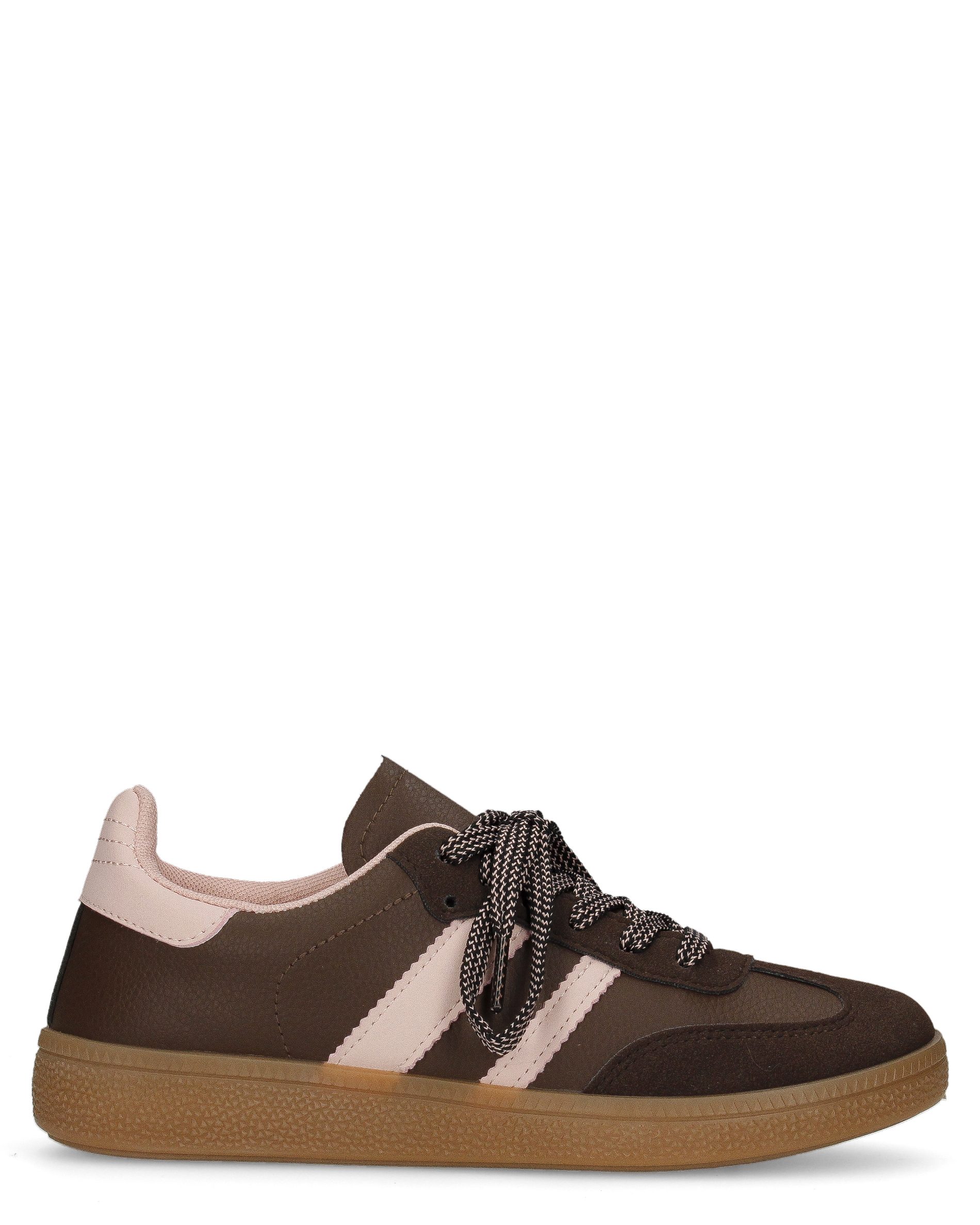 WILLOW - sneakers marroni con dettagli rosa