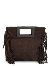 WILMA - borsa marrone scuro squadrata con tracolla removibile.