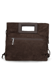 WILMA - borsa marrone scuro squadrata con tracolla removibile.