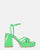 WINONA - sandali in glassy verde con tacco squadrato