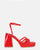 WINONA - sandali in glassy rosso con tacco squadrato
