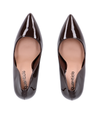 ZAIG - décolleté in glassy marrone con tacco a spillo