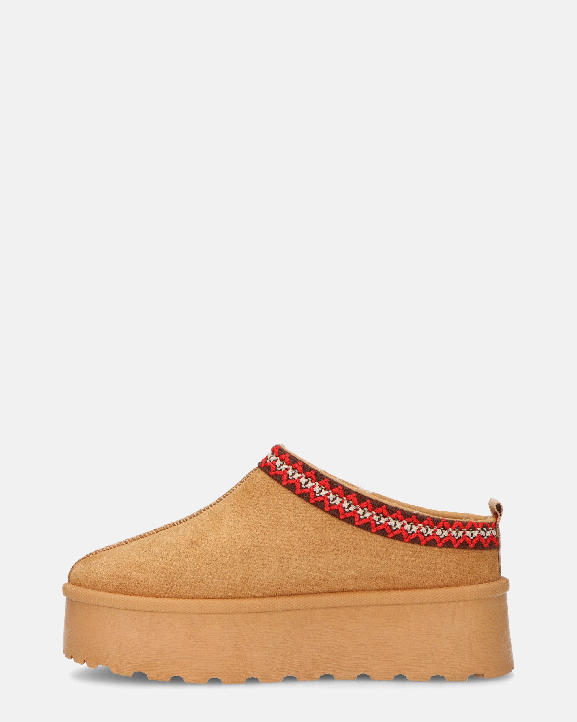 ZELDA - pantolofe platform in camoscio marrone