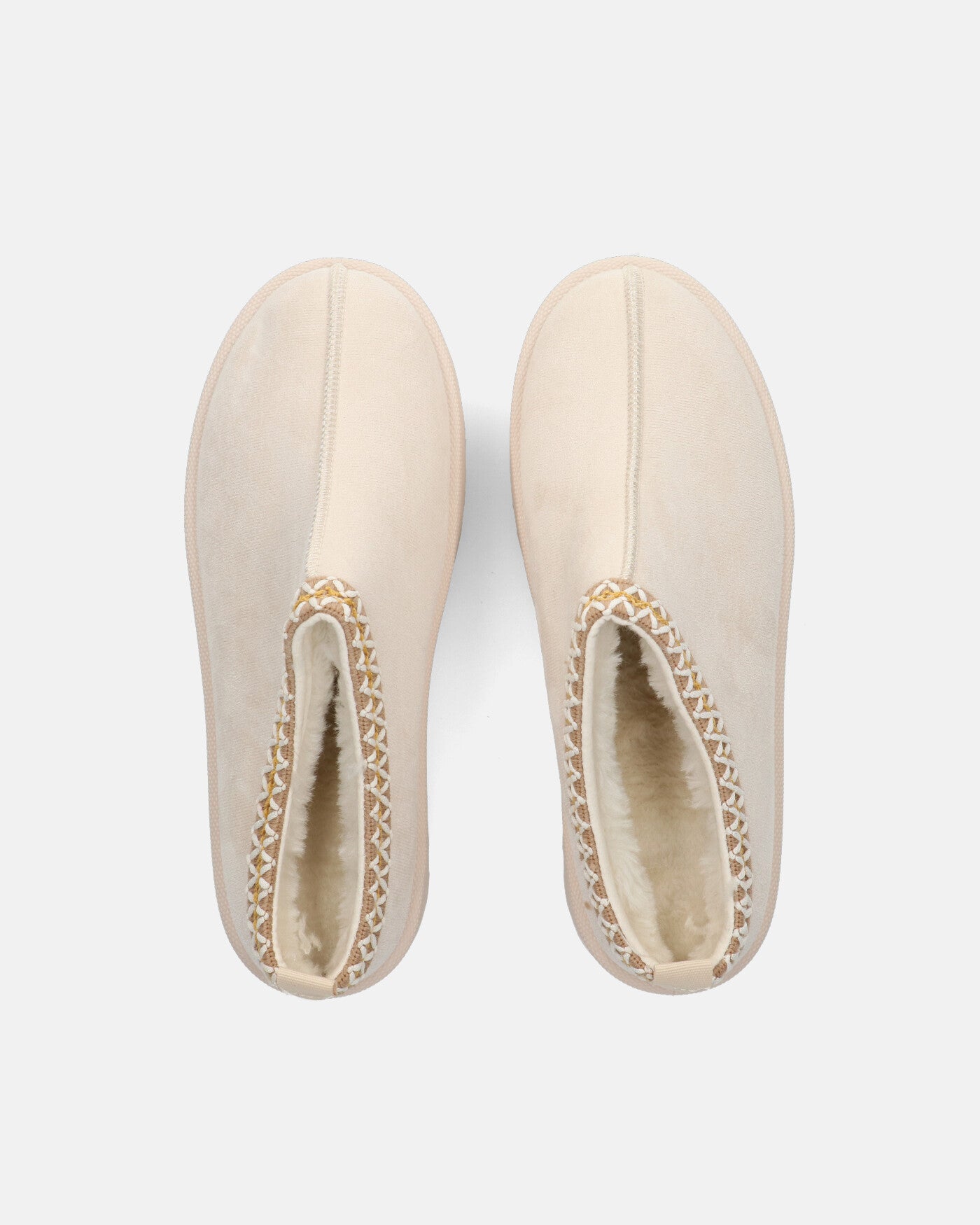 ZELDA - pantolofe platform in camoscio beige chiaro