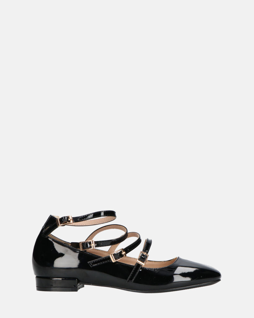 ZAWE - sandali in glassy nero con cinturini
