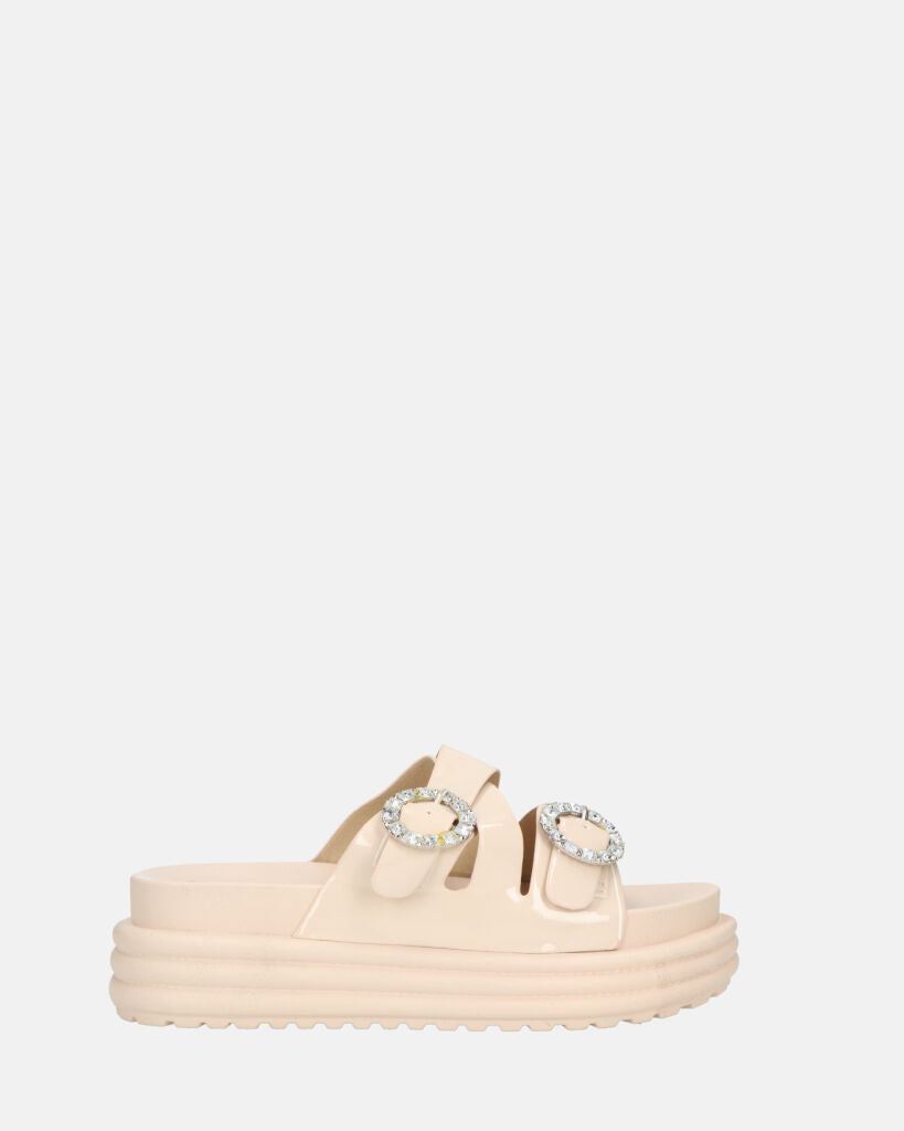 NIVI - sandali platform in glassy beige