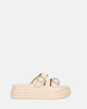 NIVI - sandali platform in glassy beige