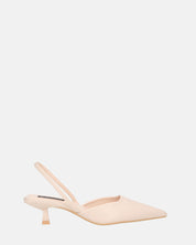 NIEVES - scarpe beige slingback con tacco kitten