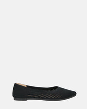 SERENITY - ballerine nere in tessuto ricamato con suola beige