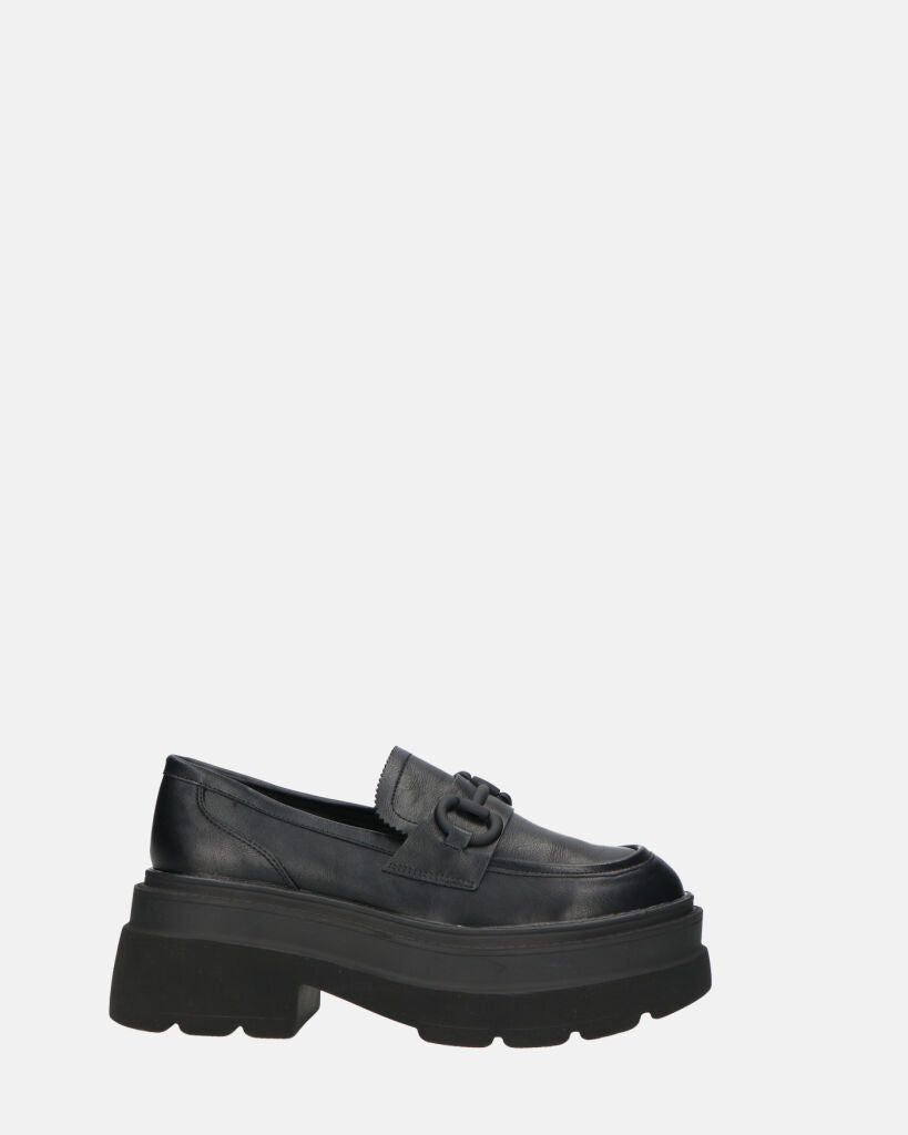 BESSIE - scarpe nere platform con decorazione