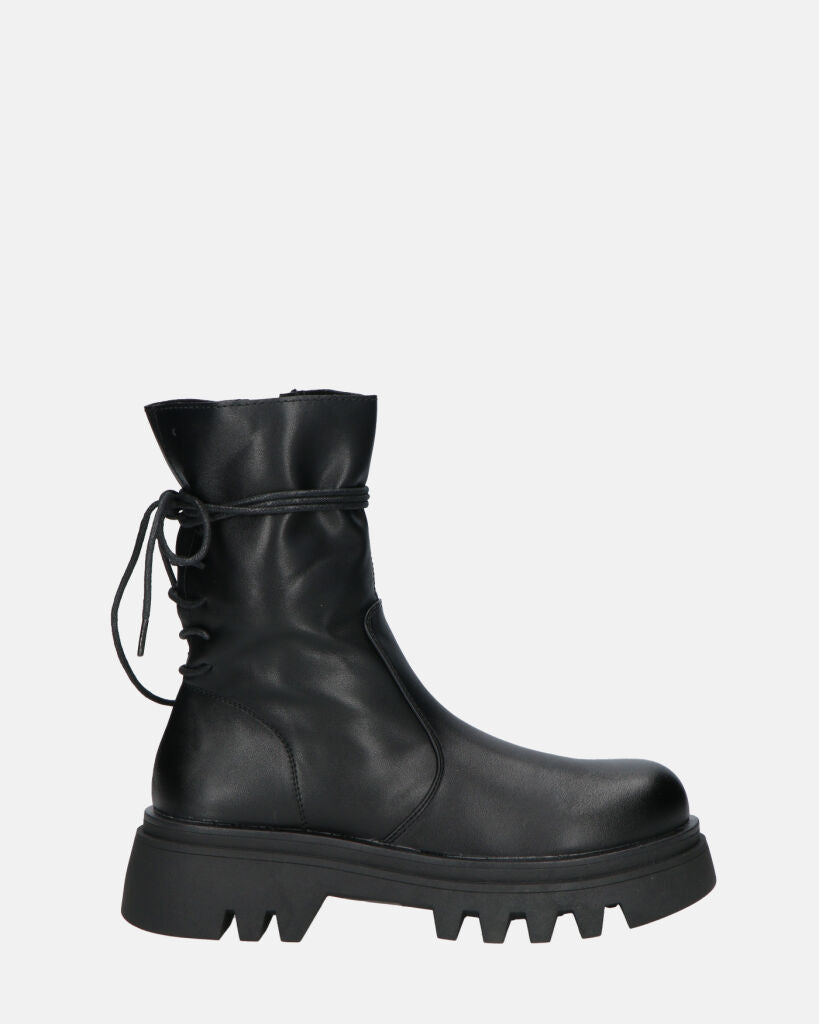 Stivali Texani Stivali Con Le Stringhe PEGGY Stivaletti Neri Con