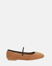 ALISSA - ballerine marrone effetto peluche con suola beige