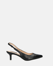 BEVERLIE - decollete con tacco in ecopelle nera