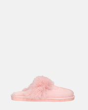 MIDORI - pantofole rose con pelliccia e camoscio