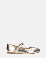 SOFIYA - ballerine in glassy oro con cinturino