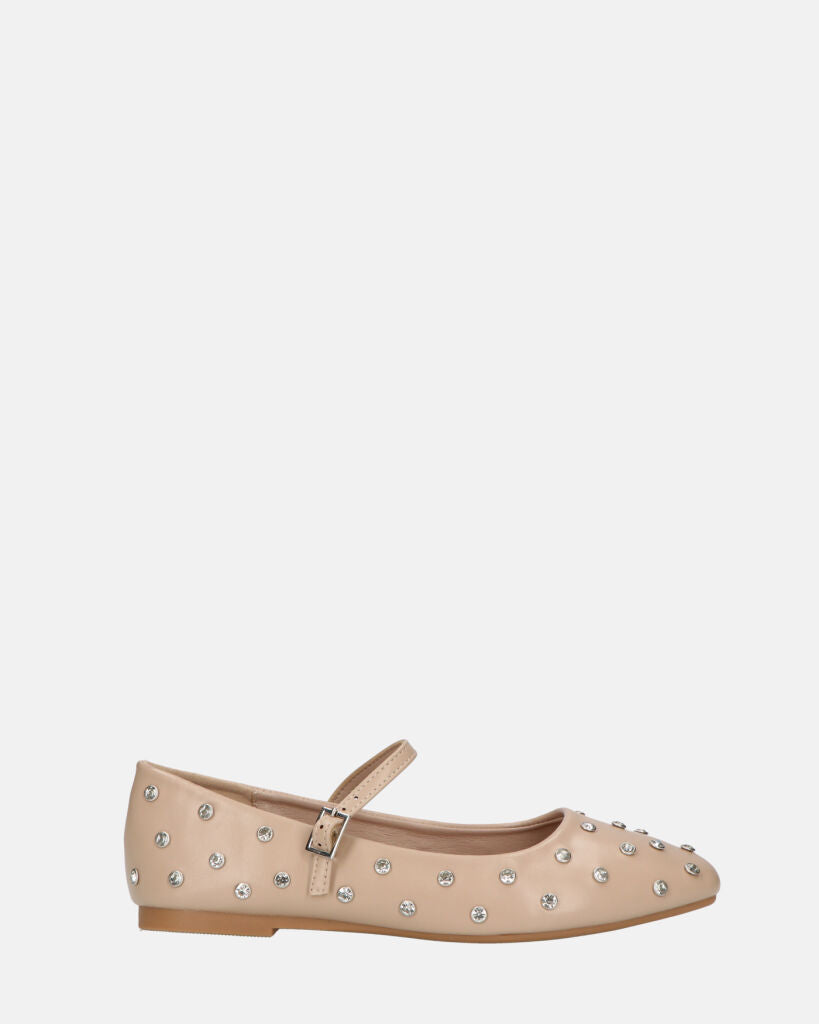 SOFIYA - ballerine beige con cinturino