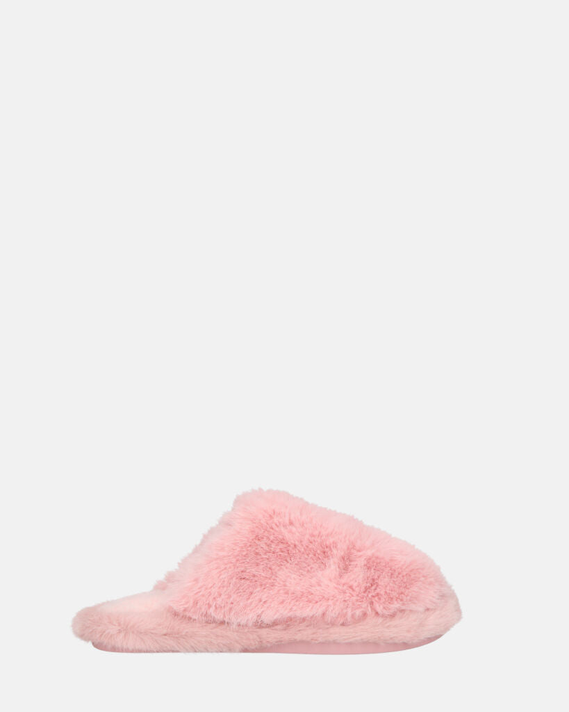 NOARA - pantofole in pelliccia rosa chiuse in punta