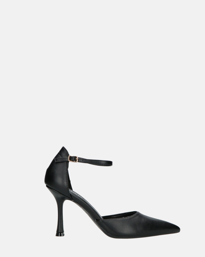 MEENA - decolette nero con cinturino e soletta nera