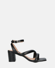 HIROE - sandales à talons et bride en éco-cuir noir