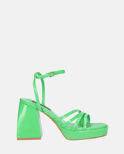 WINONA - sandali in glassy verde con tacco squadrato