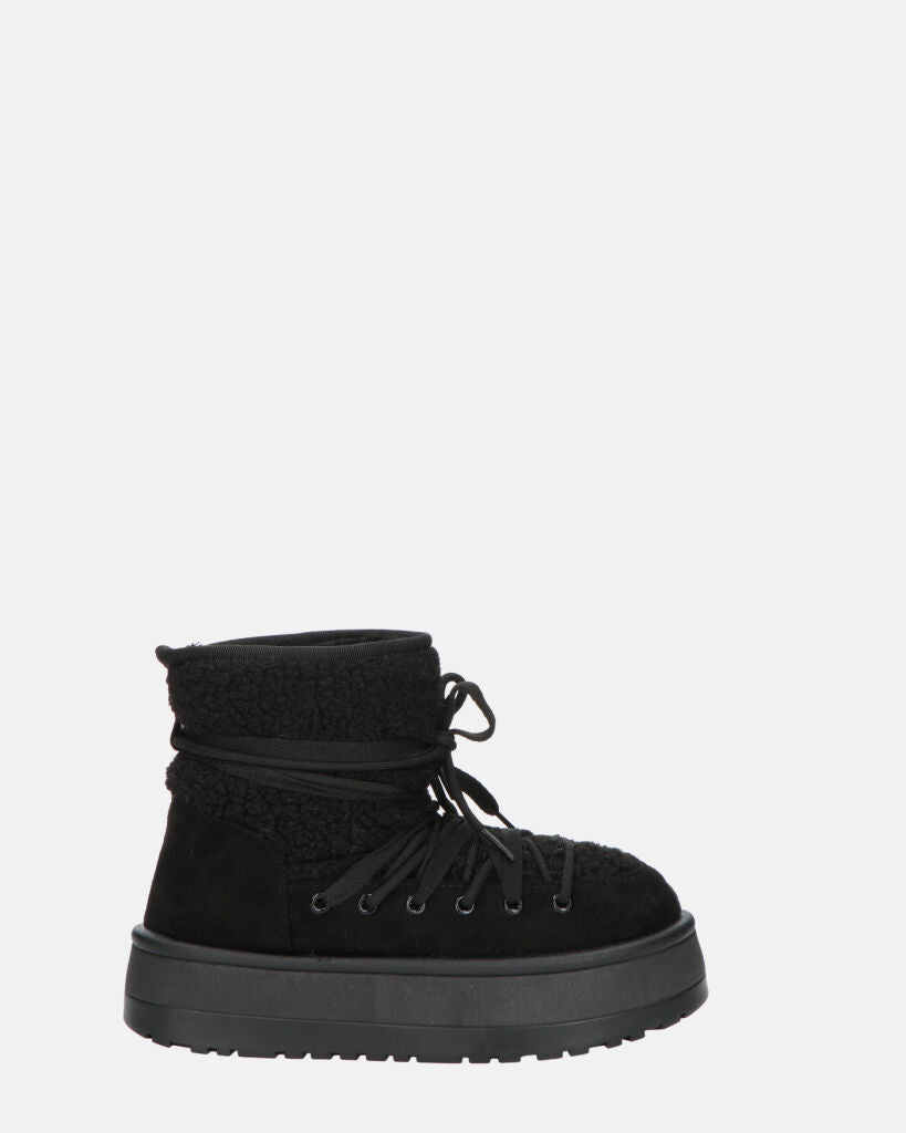 ALENA stivali invernali stringati neri imbottiti all interno