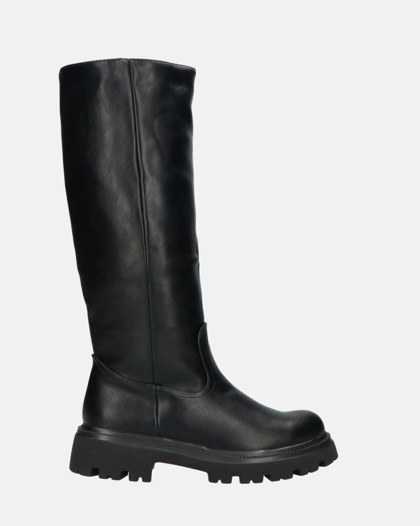 Knee High Stivali Anfibi Alti Stivali Tacchi Anfibi SANDRA Stivali