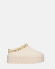ZELDA - pantolofe platform in camoscio beige chiaro